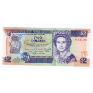 BELIZE 1991 2 DOLLAR QEII P52b UNC QUEEN ELIZABETH II