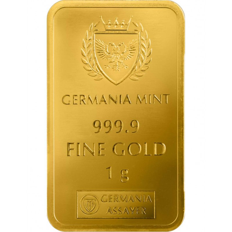 Germania Pure Gold bar 999.9 1 gr sealed in Blister pack GOLD AND SILVER BULLION