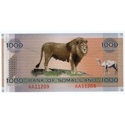 AFRICA SOMALIA 2006 1000 SHILLINGS BANKNOTE LION