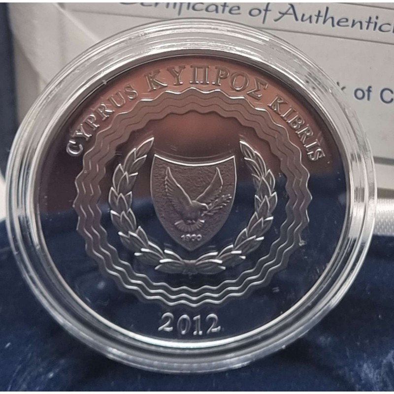 CYPRUS 2012 SILVER PROOF coin 5 EURO Presidency of the EU WORLD COINS