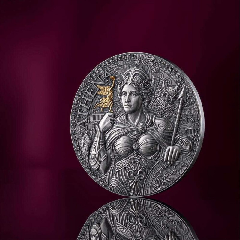 Goddess Athena 2024 Great Greek Mythology 2 Oz Silver Coin GOLD AND SILVER BULLION