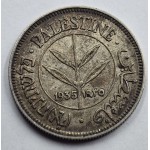 PALESTINE SILVER 50 MILS 1935 COIN EXF WORLD COINS