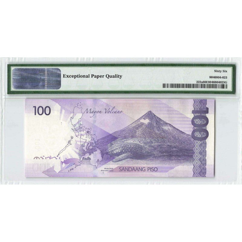 Philippines 2015 A P-222a PMG Gem UNC 66 EPQ 100 Piso banknote WORLD BANKNOTES