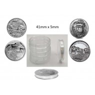 Coin capsules  for 2 oz Silver Rounds - Privateer - American Landmark - Lawless etc coins Ø 41mm X 5mm - Pack of 5