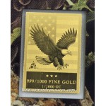 Bald American Eagle 1/1000 Oz Gold Coin in Card GOLD AND SILVER BULLION