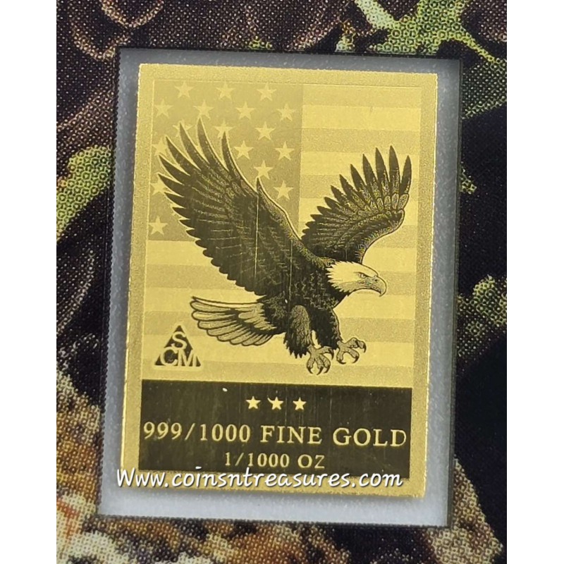 Bald American Eagle 1/1000 Oz Gold Coin in Card GOLD AND SILVER BULLION