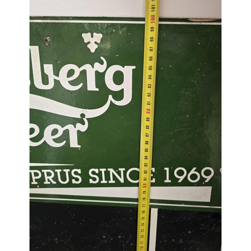 Cyprus Vintage Carlsberg beer Rare Price Cardboard AD Sign 1970 ANTIQUES & OTHER COLLECTIBLES