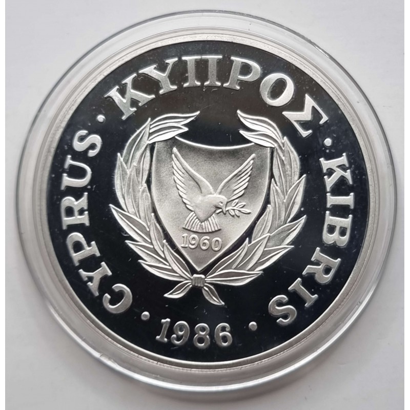 CYPRUS 1986 SILVER PROOF 1 POUND WWF MOUFLON BOX + COA WORLD COINS
