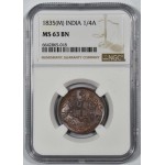 British India 1835 1/4 Anna East India Company NGC MS63 WORLD COINS