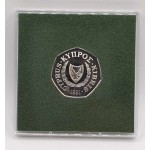 CYPRUS 1991 CUNI BU 50 CENTS COIN IN ORIGINAL RIGID CASE WORLD COINS