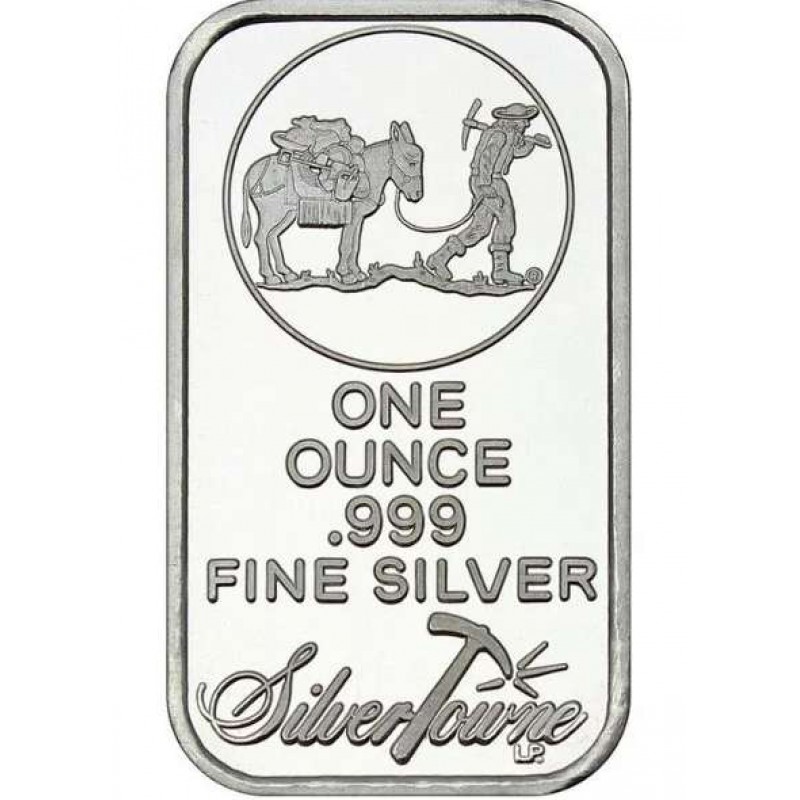 Silver Towne 1 oz .999 Prospector Silver Bar GOLD AND SILVER BULLION