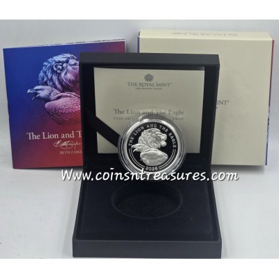 UK The Lion and The Eagle 2026 1oz Silver Proof Coin