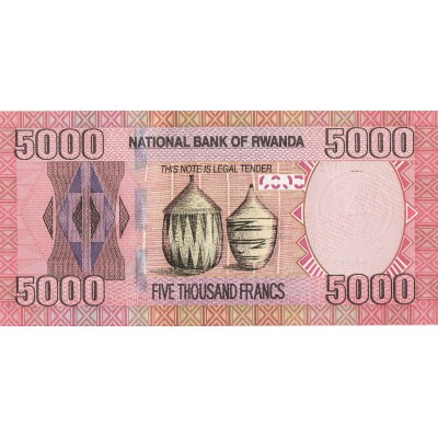 AFRICA RWANDA 2014 5000 FRANCS GORILLA P41 UNC