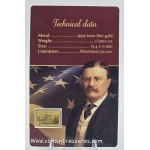 Presidents of the USA Theodor Roosevelt 1/1000 Oz Gold Coin GOLD AND SILVER BULLION