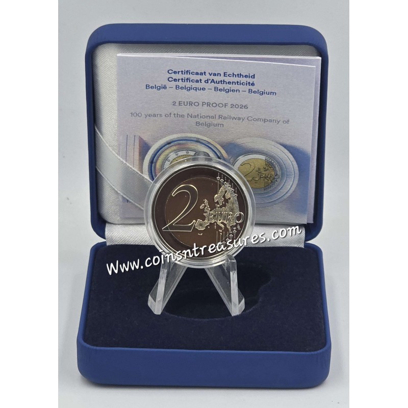 Belgium 2026 National Railway 2 Euro Proof Coin WORLD COINS