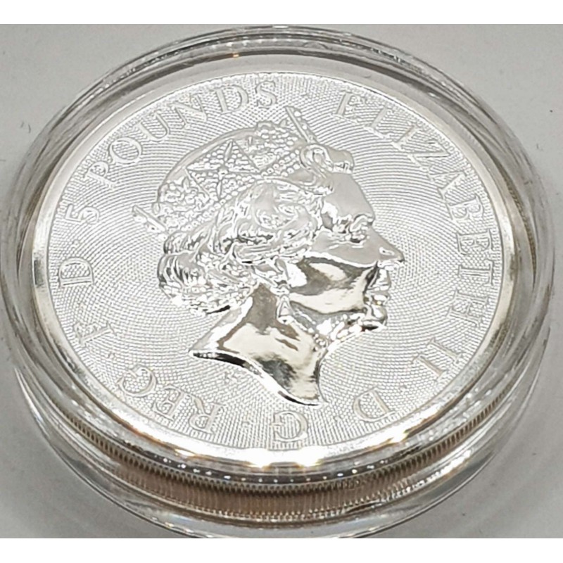 UK Queen's Beasts 2021 £5 GBP The Completer Color - colorized Coin SILVER BULLION BU COIN 2 OZ .999 GOLD AND SILVER BULLION
