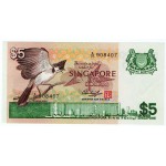SINGAPORE 5 DOLLARS 1976 UNC BANKNOTE BIRD SERIES WORLD BANKNOTES