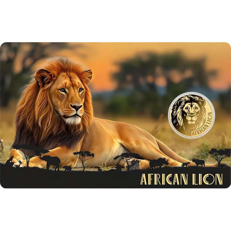 African Animals Big 5 collection 1/1000 Oz .999 Gold coins Album GOLD AND SILVER BULLION