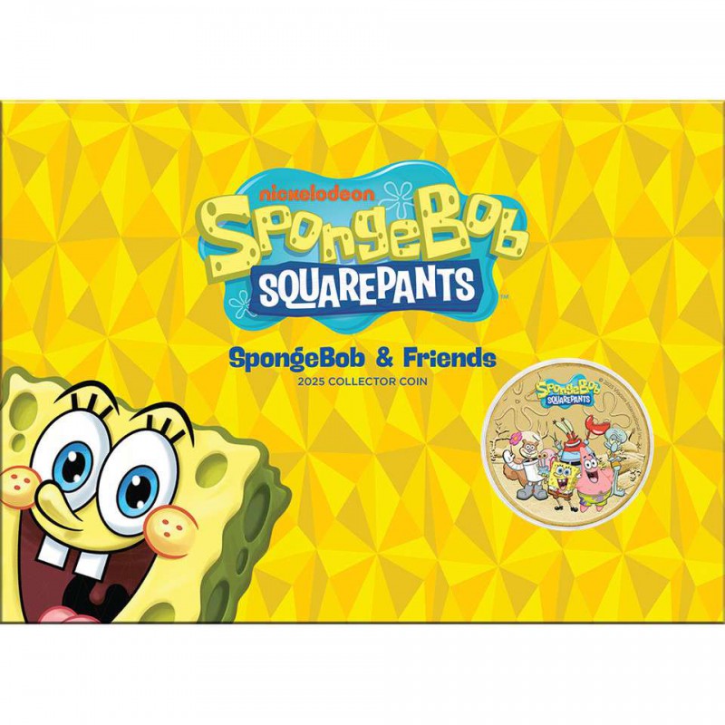 SpongeBob SquarePants and Friends 2025 Collector Coin in Card GOLD AND SILVER BULLION