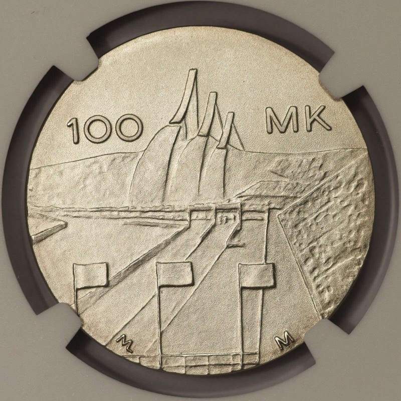 FINLAND SILVER 100 MARKKAA 1989 SKI LAHTI NGC MS67 WORLD COINS