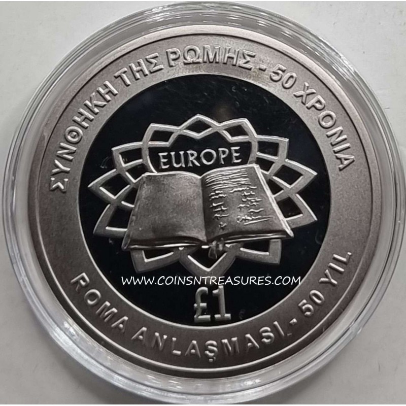 CYPRUS 2007 ONE POUND TREATY OF ROME UNC COIN WORLD COINS
