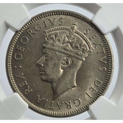 CYPRUS 2 SHILLINGS COIN 1949 UNC KGVI NGC MS62