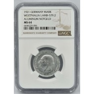GERMANY 1 MARK COIN WESTPHALIA NOTGELD NGC MS64