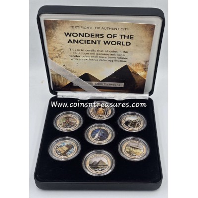 Wonders of the World 2 - set collection of 7 colored coins