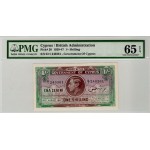 CYPRUS 1 SHILLING 1947 KGVI GEM UNC PMG 65 EPQ p20 WORLD BANKNOTES