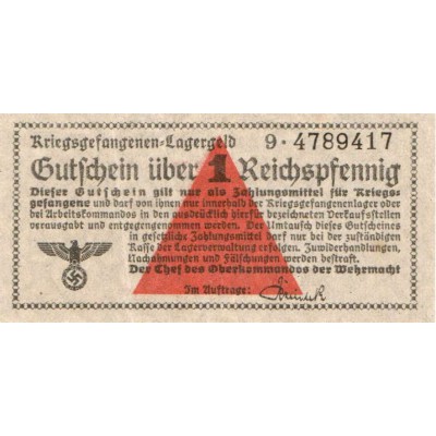Germany 1939-1945 1 Reichsmark Nazi Banknote EXF+ wwii