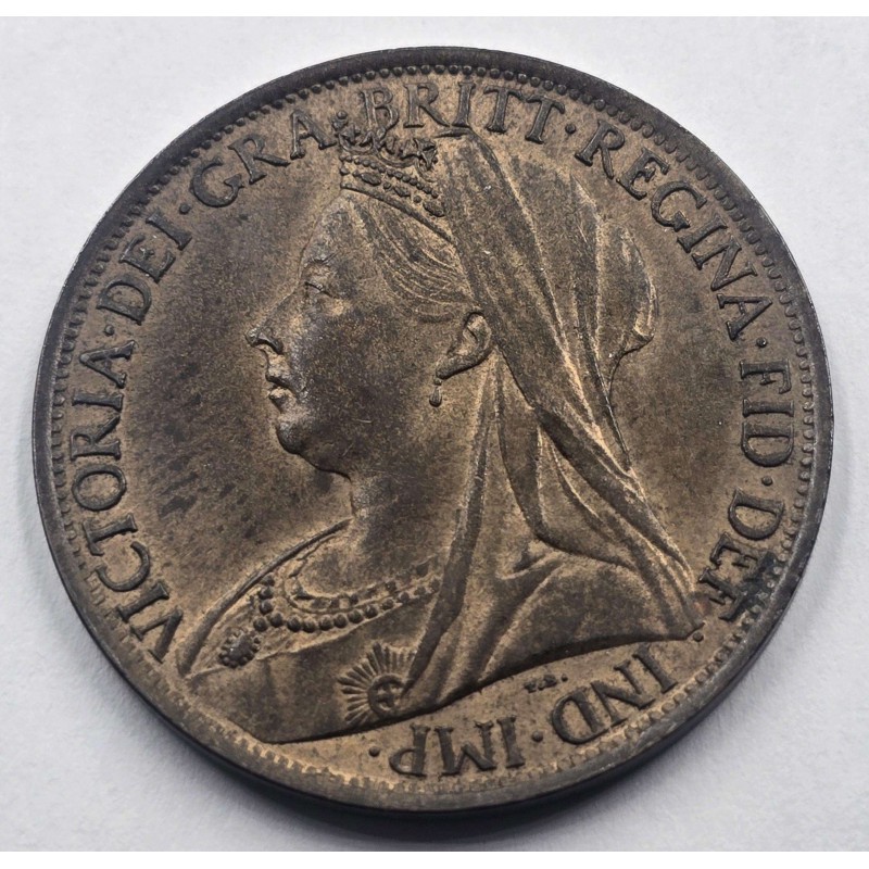 GREAT BRITAIN UK 1897 UNC PENNY COIN QUEEN VICTORIA WORLD COINS