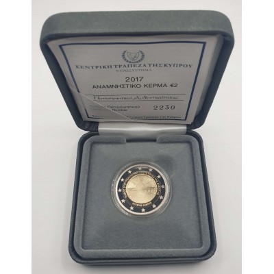 CYPRUS 2017 2 EURO PROOF Paphos in ORIGINAL CASE WITH COA