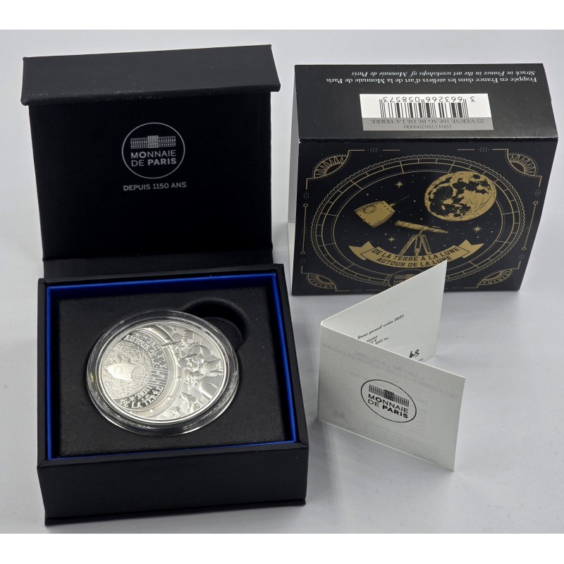 France 2025 Jules Verne from the earth to the moon Proof Silver Coin WORLD COINS