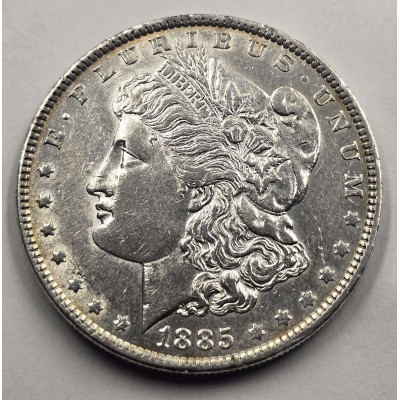 US AMERICA MORGAN SILVER DOLLAR COIN 1885 AU