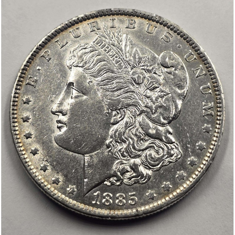 US AMERICA MORGAN SILVER DOLLAR COIN 1885 AU WORLD COINS