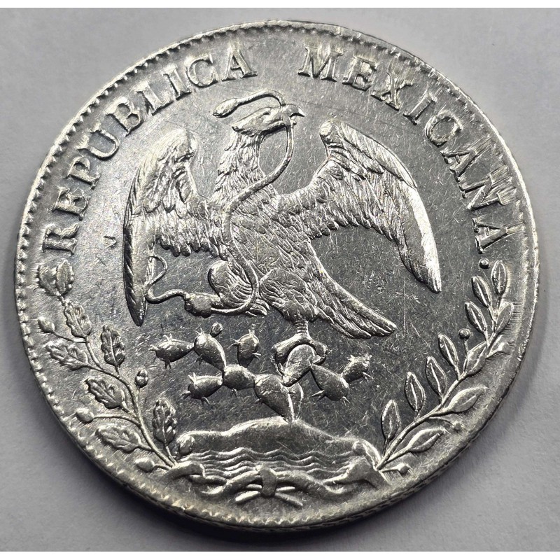 MEXICO 8 REALES SILVER COIN EAGLE 1896 Cn AM WORLD COINS