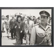 MAKARIOS WITH PRESIDENT MUBARAK CYPRUS 1960 ORIGINAL PHOTOGRAPH