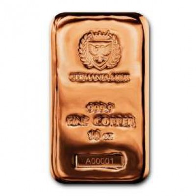 Germania Mint - 10 oz Cu 999.9 pure copper Cast Bar