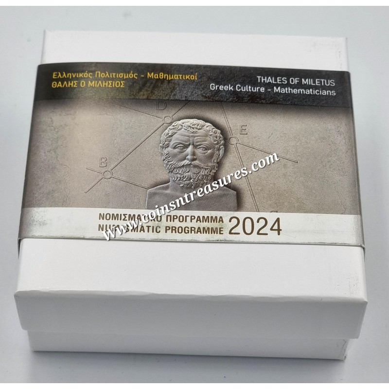 GREECE 2024 Mathematicians THALES OF MILETUS SILVER PROOF COIN WORLD COINS