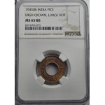 BRITISH INDIA 1 PICE COIN 1943 B KGV NGC MS65RB WORLD COINS