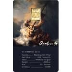The Storm on Galilee By Rembrandt 1/1000 Oz 999 Gold Coin Bar 3000 Francs Chad GOLD AND SILVER BULLION