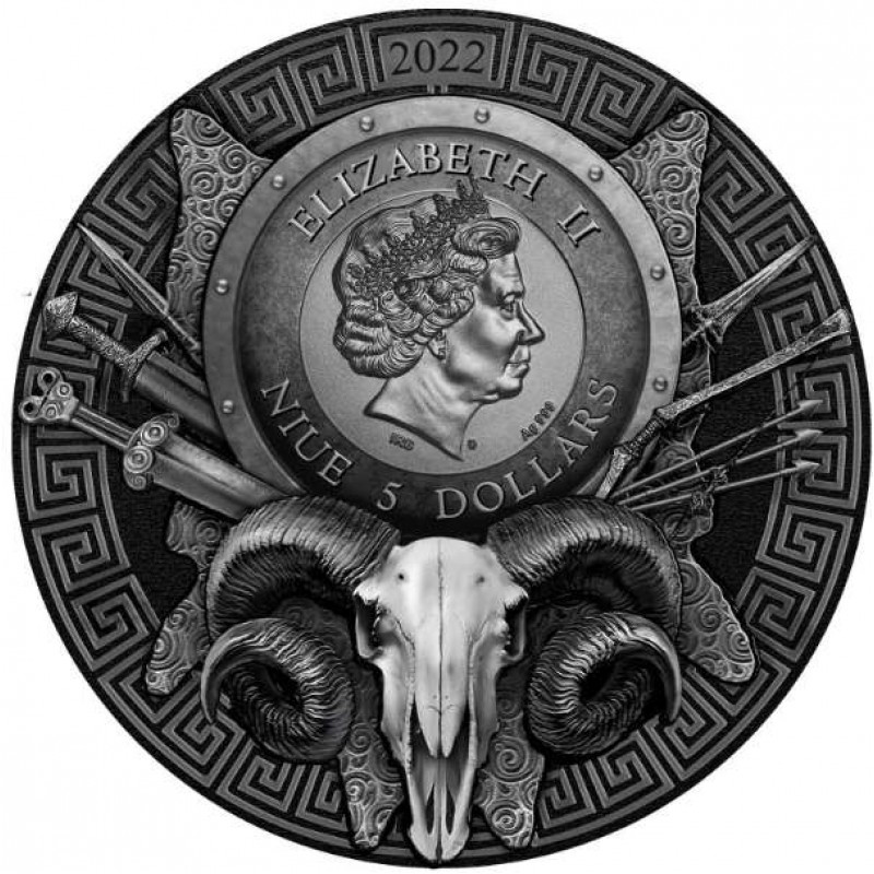 JASON AND CHIRON ARGONAUTS SERIES 2022 2 OZ NIUE ULTRA HIGH RELIEF ANTIQUE FINISH SILVER COIN GOLD AND SILVER BULLION