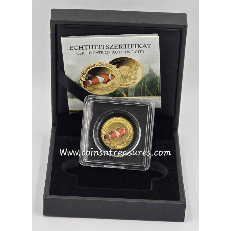 CLOWNFISH Nemo coral sea fish 1/1000 Oz Gold Coin GOLD AND SILVER BULLION