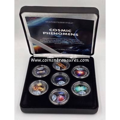 Cook Islands Cosmic phenomena set collection of 7 colored coins