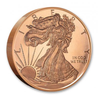 1 oz 999 Walking Liberty Dollar Fine Copper Round coin
