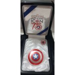 2016 $2 CAPTAIN AMERICA SHIELD, 75TH ANNIVERSARY SILVER 2 OZ FIJI GOLD AND SILVER BULLION