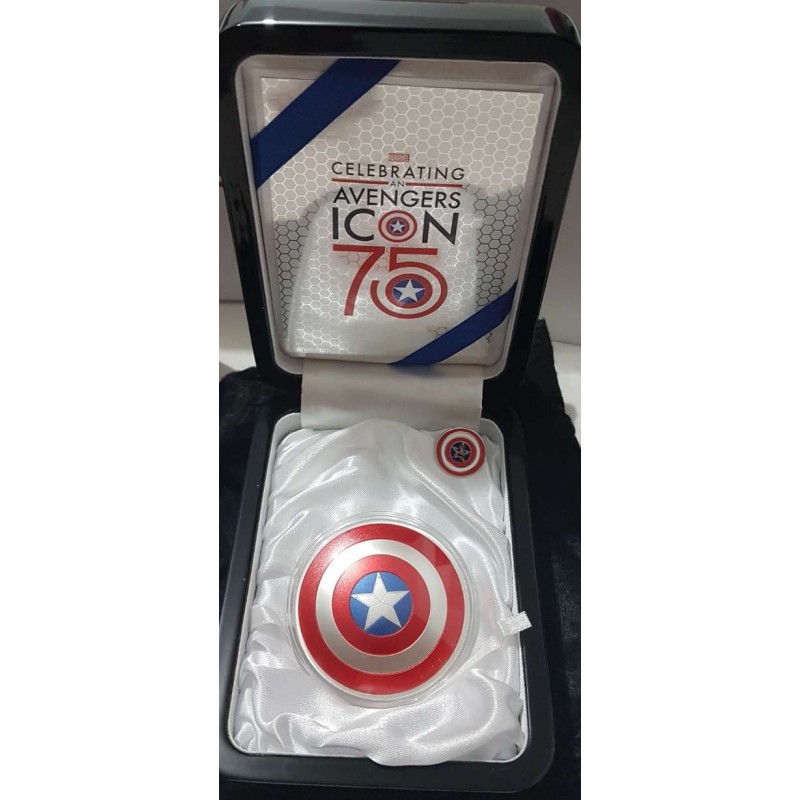 2016 $2 CAPTAIN AMERICA SHIELD, 75TH ANNIVERSARY SILVER 2 OZ FIJI GOLD AND SILVER BULLION