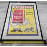 Cyprus Vintage Card Board Litho AD Sign Death rats Poison 1950 's ANTIQUES & OTHER COLLECTIBLES