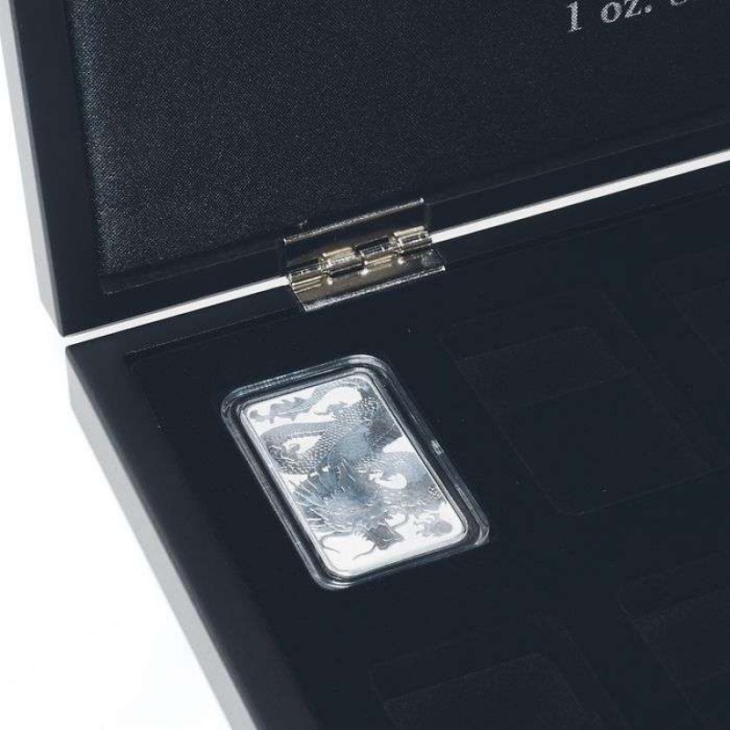 VOLTERRA coin case for 18 Silver Dragon rectangular coins in capsules GOLD AND SILVER BULLION