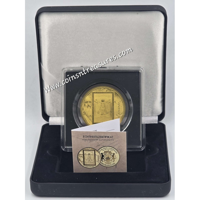 Da Vinci Vitruvian man 1/200 Oz Gold .999 coin GOLD AND SILVER BULLION